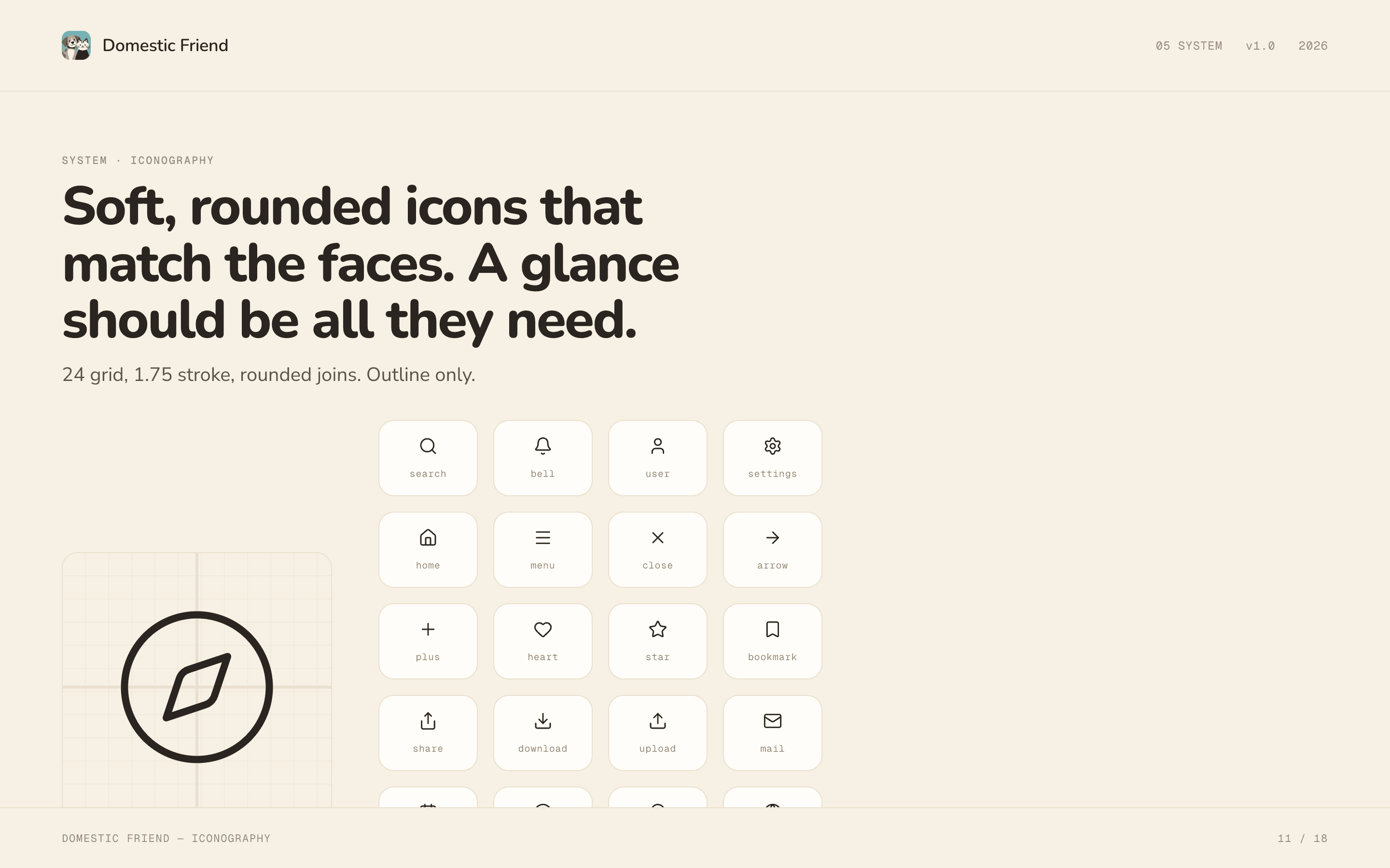 Domestic Friend brand guidelines, slide 11.