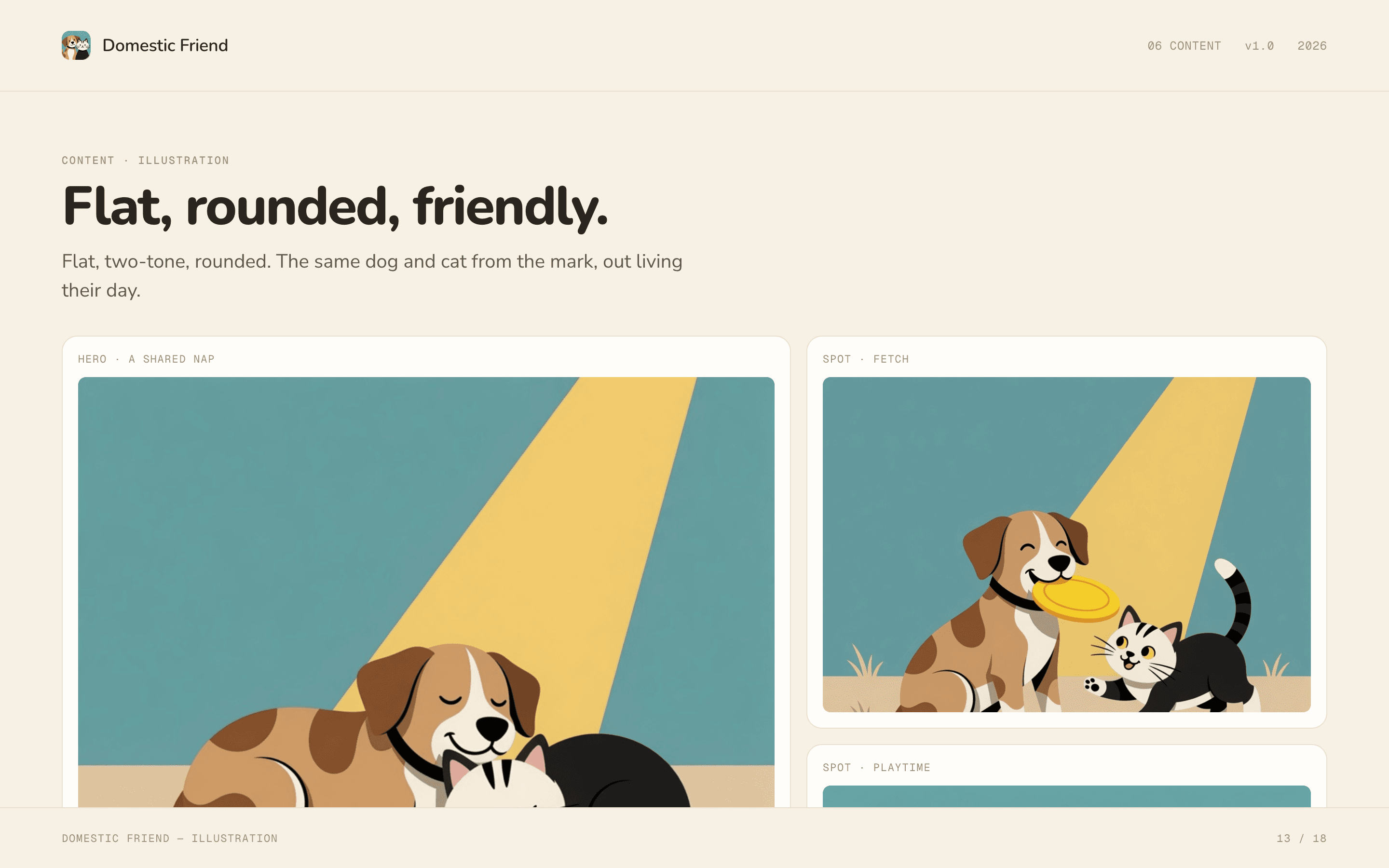 Domestic Friend brand guidelines, slide 13.