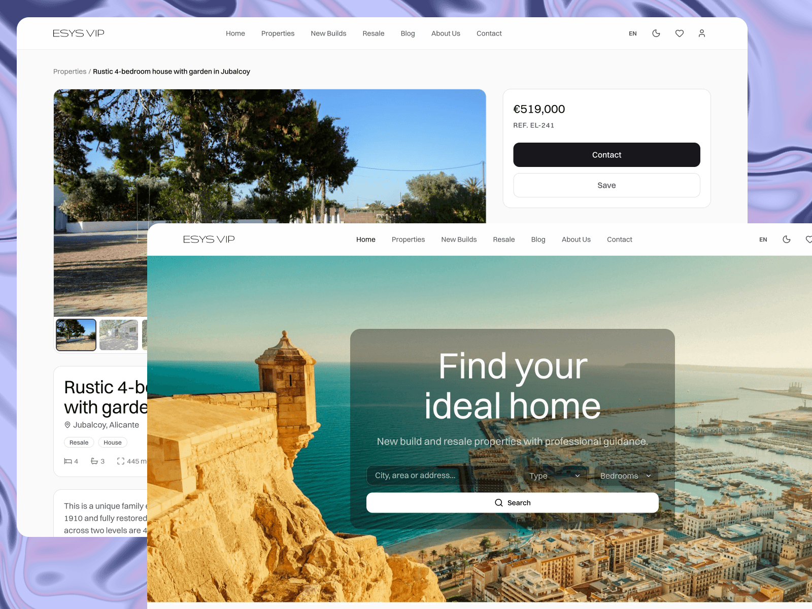 Esys. A real estate platform for the Costa Blanca.