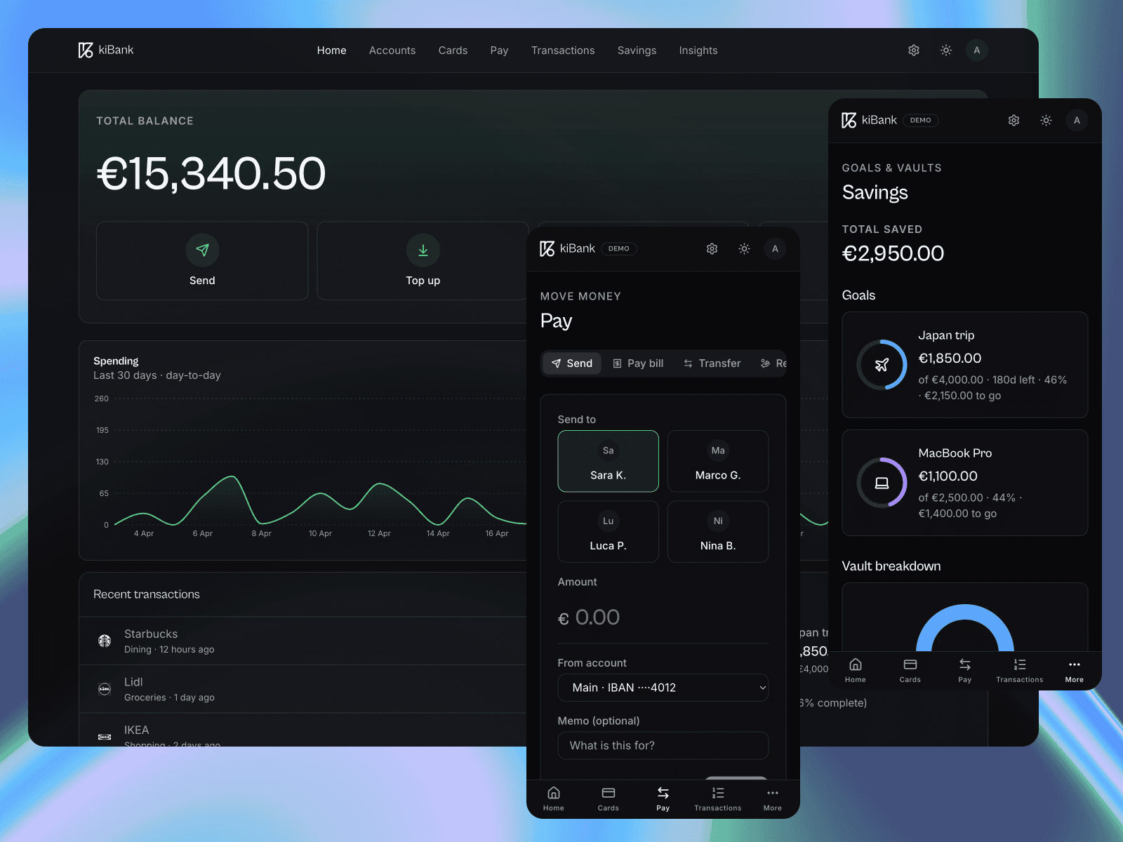 kiBank. A modern, secure banking app.