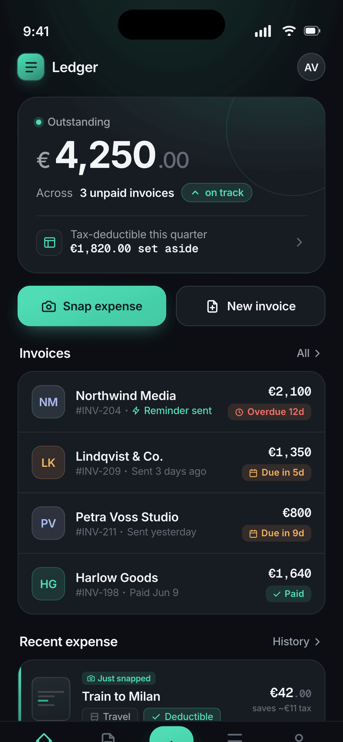 Ledger Invoicing & Expenses App