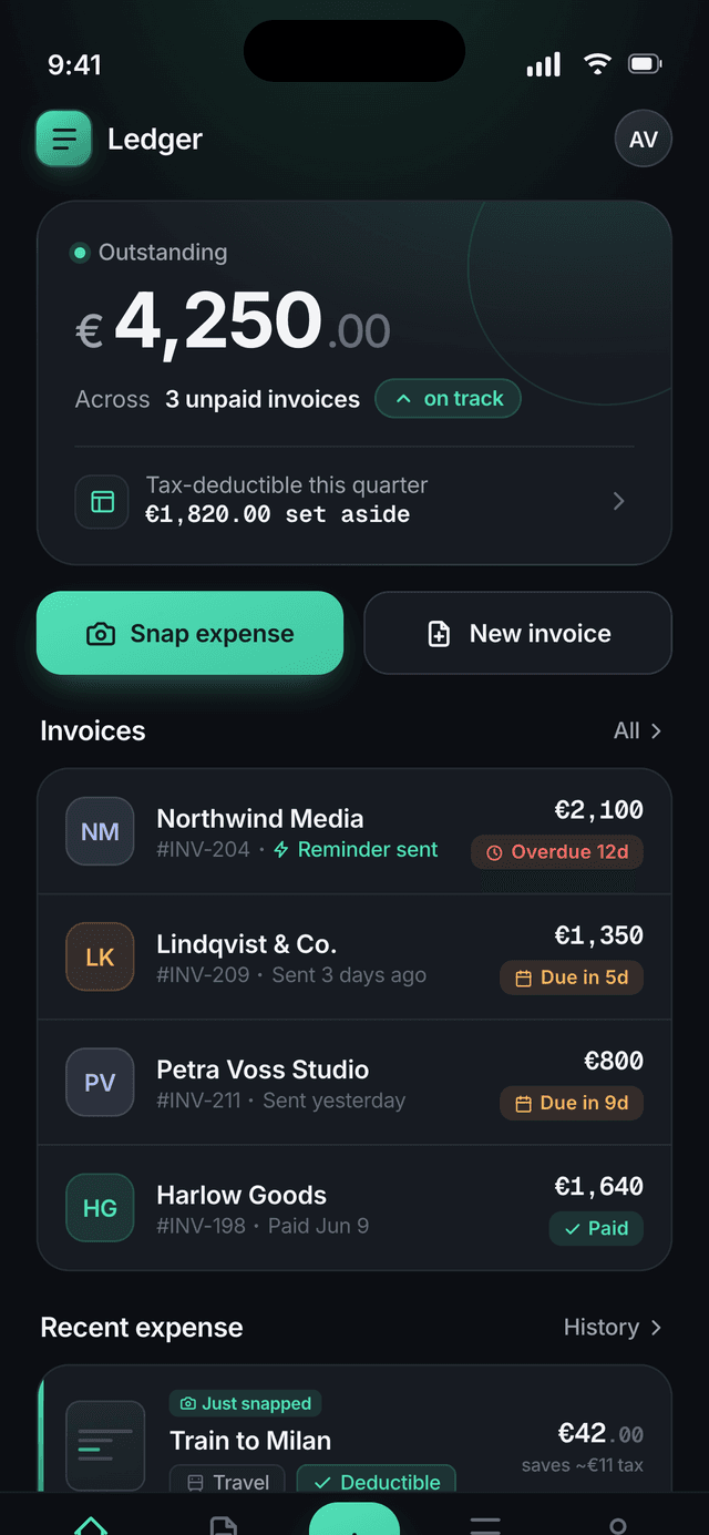 Ledger Invoicing & Expenses App