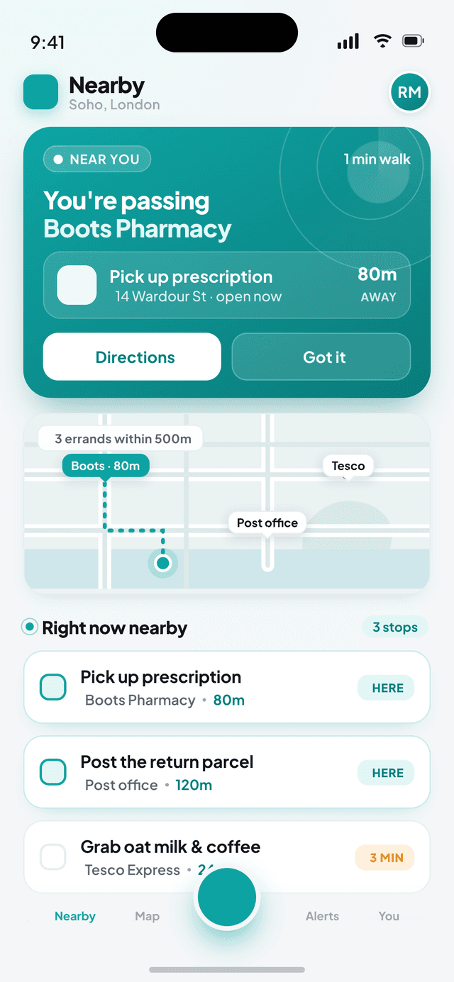 Nearby Errands App