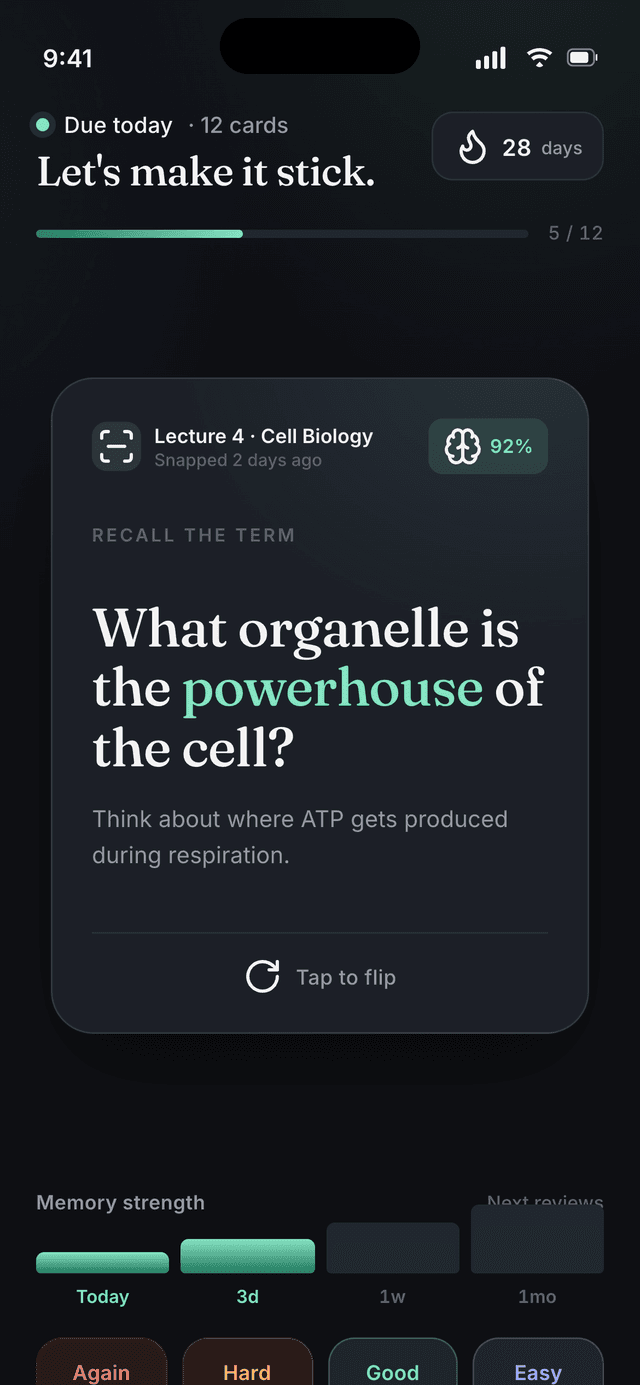 Recall Flashcards App